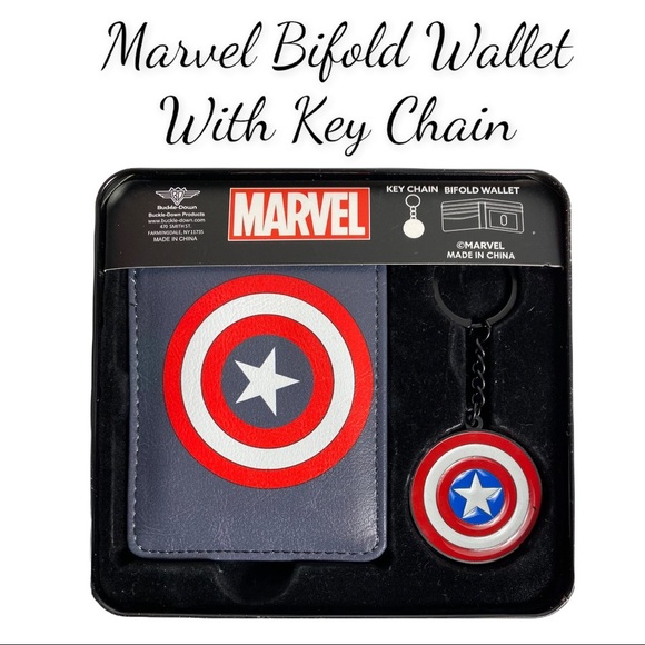 NWT In Gift Box Marvel Trifold Wallet With Keychain - Picture 1 of 7